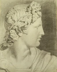 Cabeza del Apolo del Belvedere en perfil hacia la derecha, 1800